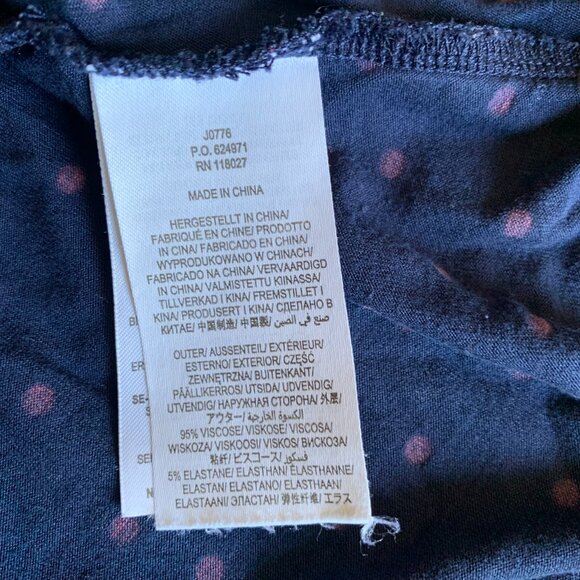 BODEN Lena Dress sz 12 Navy & Red Polka Dot Smocked Bodice Long Sleeve Knit - Picture 7 of 7